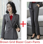 Plaid Business Suit Women's Formal Suit Work Clothes