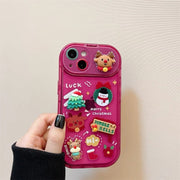 Plastic Christmas Stereo Doll Pendant Phone Case