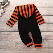 Long-sleeved Halloween Pumpkin Print Romper For Infants And Kids