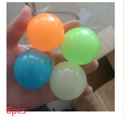 Luminous Sticky Ball Toys Sticky Wall Home Party Games Glow In The Dark Novelty Toys Decompression Squeeze Toy