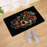 Halloween Flannel Floor Mat Bathroom Toilet Door Non-slop Mats Skull Absorbent Printing Floor Mat