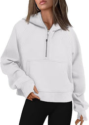 Zipper Hoodies Sweatshirts With Pocket Loose Sport Tops Long Sleeve Pullover Sweaters Winter Fall Outfits Women Clothing 13