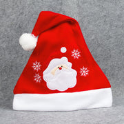 Cartoon Christmas Hat With Elk Santa Claus Embroidery Design Holiday Party Decoration Fuzzy Hat