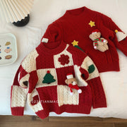 Round Neck Christmas Striped Autumn And Winter New Kids' Sweater Women