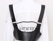 Gothic Punk Dark Leather Belt Wide Strap Vest