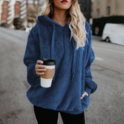 Women's Fleece Hoodies Long Sleeve Hooded Pullover Sweatshirt Autumn Winter Warm Zipper Pocket Coat Female Sweatshirt