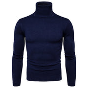 Winter Warm Basic Thermal Turtleneck Sweater Men's Solid Color Slim Fit Clothes Pullover Top