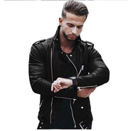 European and American fashion slim leather jacket