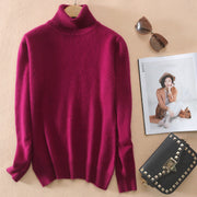 Fall/winter high neck mink sweater women pullover sweater