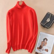 Fall/winter high neck mink sweater women pullover sweater