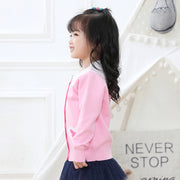 Navy Collar Girls Sweater Jacket