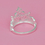 Christmas Hot Lady Special Silver Crown Plated Sparkling Woman Crystal Crown Ring Jewelry For Beautiful Wedding