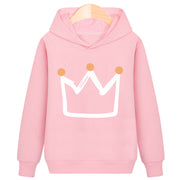 Crown hooded plus velvet sweatshirt