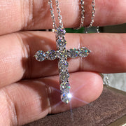 Fashion Jewelry Cross Necklace Zircon Finely Inlaid Pendant 2