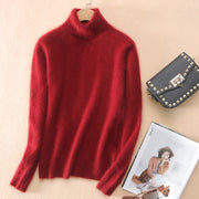 Fall/winter high neck mink sweater women pullover sweater