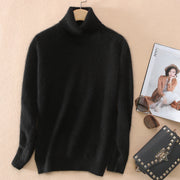 Fall/winter high neck mink sweater women pullover sweater