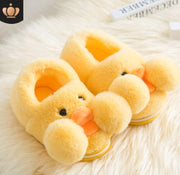 Winter cute cartoon kids cotton shoes for baby shoes small yellow duck cotton slippers children