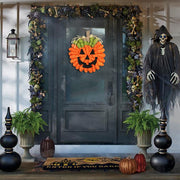 Halloween Autumn Pumpkin Wreath Front Door Hanging Pendant Artificial