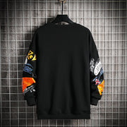 Single Road Men's Crewneck Sweatshirt Men Harajuku Oversized Japanese Streetwear Hip Hop Black Hoodie Men Sweatshirts Hoodies