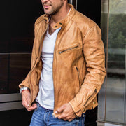 Punk Men's Motorcycle Leather Jacket