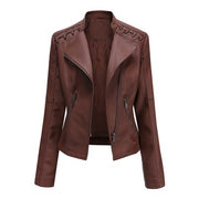 Women's Leather Jackets Women's Short Jackets Slim Thin Leather Jackets Ladies Motorcycle Suits