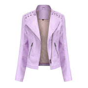 Women's Leather Jackets Women's Short Jackets Slim Thin Leather Jackets Ladies Motorcycle Suits