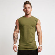 Gym Sleeveless Shirt Cotton Tank Top for Men Sportswear Vest 2