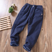 Boys' Casual Pants Korean Winter Long Pants, Big Kids Plus Cashmere Pants Trend