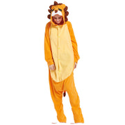 Lovers Halloween Lion King Cartoon Animal One-Piece Pajamas Lovers Autumn And Winter Thick Home Clothes Simba Performance Costume