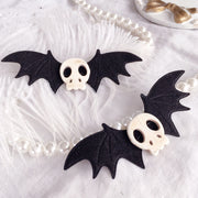 Gothic Lolita Halloween Skull Bat Blavk Wings Hairpin Cosplay Girl Hair Accessories Hair Clip Headdress