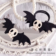 Gothic Lolita Halloween Skull Bat Blavk Wings Hairpin Cosplay Girl Hair Accessories Hair Clip Headdress