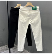 Men's Trendy Youth Simple Casual White Trousers Jeans