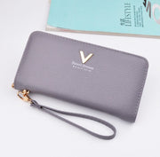 Leather Wallets Women Purses Zipper Long