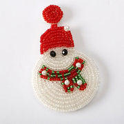 Christmas Snowman Beads Earrings For Women Girls Ins Style Happy New Year Xmas Festival Jewelry Gifts