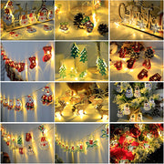 Christmas LED Light String Santa Claus Elk Snowman Xmas Ornament String Light Christmas Decorations