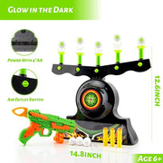 Shooting Games Toy For Age 6,7,8,9,10,Years Old Kids, Boys-Glow In The Dark Foam Blaster Toy With 10 Floating Ball Targets And 3 Foam Dart-Ideal Gift