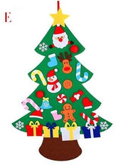 DIY Felt Christmas Tree New Year Toddler Kids Handmade Gift Toys Door Wall Hanging Ornaments Holiday Party Home Decoration Set