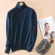 Fall/winter high neck mink sweater women pullover sweater