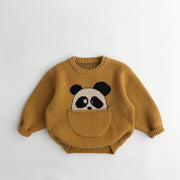 Kids' Sweater Pocket Autumn And Winter Men's And Women's Fashionable Cartoon Pullover Sweater Loose