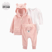 Hooded Long Sleeve Jacket Bodysuit Three Piece Kids' Suit