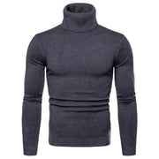 Winter Warm Basic Thermal Turtleneck Sweater Men's Solid Color Slim Fit Clothes Pullover Top