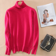 Fall/winter high neck mink sweater women pullover sweater