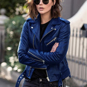 Zip leather jacket