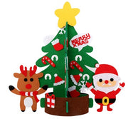 DIY Felt Christmas Tree New Year Toddler Kids Handmade Gift Toys Door Wall Hanging Ornaments Holiday Party Home Decoration Set