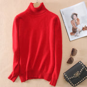 Fall/winter high neck mink sweater women pullover sweater