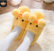 Winter cute cartoon kids cotton shoes for baby shoes small yellow duck cotton slippers children