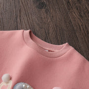 Pearl Hoodies Kids Baby Girls Plus Velvet Winter Sweatshirt