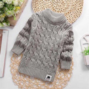 Plush Thick Knitted Fir Bottoming Shirt Baby Children Round Neck High