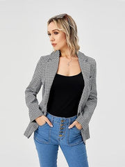 Womens Casual Blazer Jacket  Long Sleeve Work 0ffice Blazer Lapel  Jacket