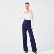 Solid Color Casual Pants Slim, High-waisted Bell Bottoms 8